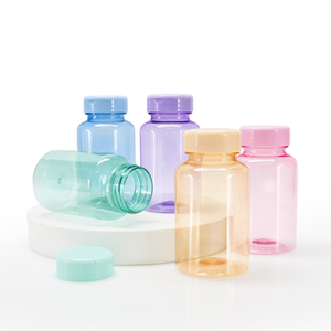 150ML Colorful Pink Orange Purple Blue Green PET Cylinder Industrial Use <b>Pill</b> <b>Bottle</b> with Silk Screen Printing Screw Cap - Product Image 3