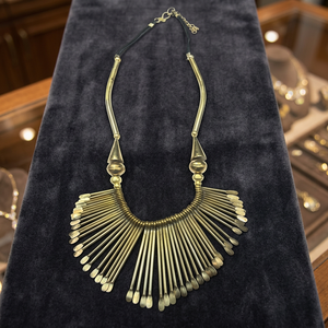 Collar con Colgante de Turquesa Estilo Étnico Vintage SK NOOR SONS para Mujer, Cadena de Eslabones Dorados Ajustable de Plata Alemana, Joyería Bohemia - Product Image 4