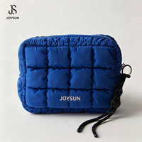 JOYSUN Pochette matelassée portable personnalisable avec logo, étanche, à fermeture éclair, pour maquillage et téléphone, mini-sac de rangement