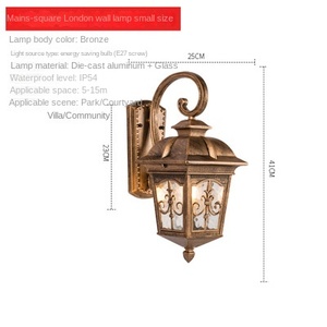 Modern Outdoor Waterproof IP65 IP54 Square Garden <b>Lamp</b> Vintage Wall Mounted LED Light PC Body for Hallways and Walls - Product Image 5