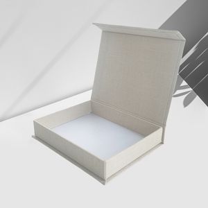 Emballage de boîte-cadeau en papier de couverture en lin de luxe Offres Spéciales sur mesure Boîte en papier de haute qualité avec couvercle magnétique - Product Image 1