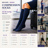 Calcetines de compresión OEM de 20-30 mmHg para trabajos de pie, proveedores con empaque de marca privada