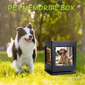 Pet Urn Wooden <b>Box</b> Square With Photo Display For Dogs And Cats Commemorative <b>Memorial</b> Storage - Product Image 3