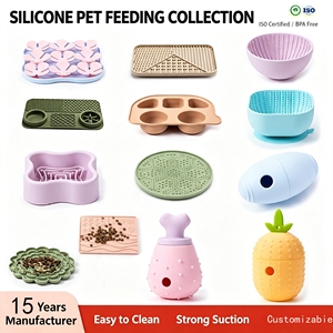 Silicone <b>Pet</b> Slow-Feeding <b>Mat</b> Cat Bowl Suction Pad Anti-Choking Sniff-and-Lick <b>Feeder</b> Durable Bite-Resistant Placemat Cats Dogs - Product Image 1