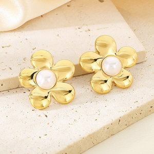 Nouvelle Arrivée Boucles d'Oreilles Pendantes Fleur en Alliage de Cuivre Plaqué Or 18K Étanche Tendance Cadeau Femme - Product Image 2