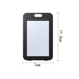 Double-sided transparent black work <b>ID</b> card sleeve, vertical bus sign, hard plastic shell, credit card/campus card protective - Product Image 5