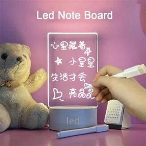 Acryl Notitiebord Usb Bericht Vakantie Licht Met <span class=keywords><strong>Pen</strong></span> Led Transparante Nachtlamp Cadeau Voor Kamerdecoratie - Product Image 4