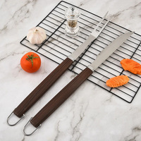 Ensemble de 9 ustensiles de barbecue en acier inoxydable, faciles à nettoyer, portables, pour camping en plein air, barbecue carré, pique-nique dans la cour