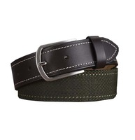 Cinturón de Lona Elástica con Hebilla de Aleación y Cuero de Primera Calidad para Hombre, Versátil, Informal, para Uso Diario Juvenil