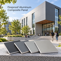 Panneau composite en aluminium ignifuge bleu brillant enduit FEVE 4x8 pieds pour bardage de auvent commercial
