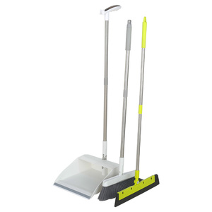 Juego de cepillo de escoba y recogedor blanco de mango largo Juego de escoba y recogedor giratorio blanco de 180 grados - Product Image 6