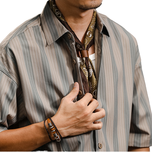 Camicia stile giapponese Casual retrò Amekaji da uomo in stile britannico versione estiva 100% cotone senza ferro a maniche corte sottile - Product Image 1