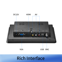 Layar Mini Metal VASE 8 Inci Widescreen 1280*720, Monitor Industri Terpasang di Dinding dengan Layar Sentuh Kapasitif LCD