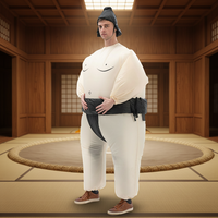 Costume de sumo gonflable noir pour adulte, convient aux personnes de 1,5 à 2 m de taille. Parfait pour Noël, le cosplay, les fêtes, les spectacles sur scène et les bals masqués