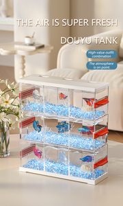 Décoration de bureau lumineuse transparente multi-grilles pour salon, nouveau modèle 2025, pour aquarium, petit aquarium tendance sur internet - Product Image 2
