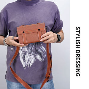 กระเป๋าคาดอกผู้ชายแบบกันน้ำ  โลโก้สั่งทำได้  หนัง PU  ดีไซน์เนอร์  สำหรับธุรกิจ - Product Image 2