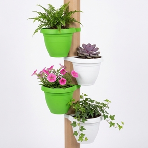 Pot de fleurs suspendu écologique en PP avec trou de drainage, pour balcon, clôture, rampe, jardinière durable et légère, décoration de jardin extérieur - Product Image 1