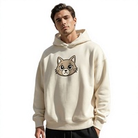 Sweat-shirt à capuche pour homme, motif dessin animé, crème, coupe ample, décontracté, style Y2K, streetwear pour l'automne