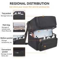 Sac de rangement pour disques vinyles OEM personnalisé, grande capacité, en Oxford, pour DJ, avec poche pour accessoires