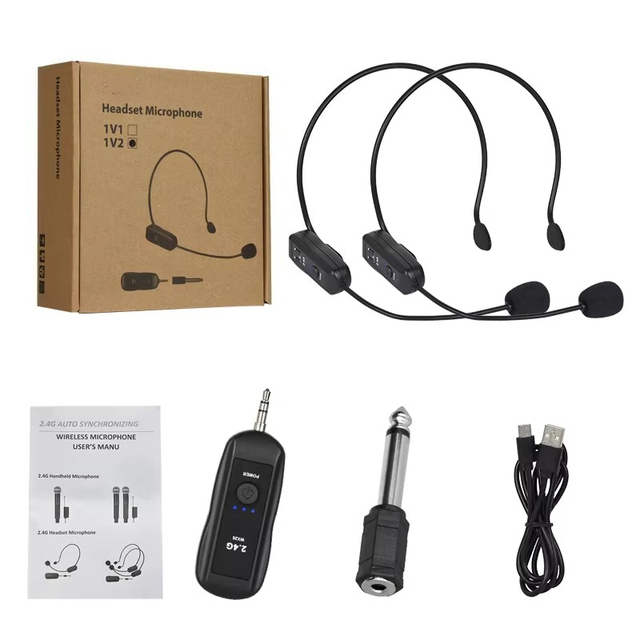 Wireless Microphone Headset 2.4G 20Hz-20KHz Outdoor Tour Guide Performance Classroom Teaching Computer Sound