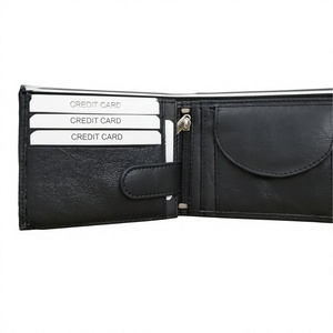 BS INTERNATIONAL High Standard Black Customized Fashion <b>Men's</b> Genuine Leather Waterproof Open <b>Wallet</b> Star Pattern Short Length - Product Image 6