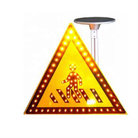 Panneau de signalisation routière solaire LED en aluminium personnalisé, meilleures ventes, lumières jaunes/rouges, visibilité 800m, 200h de fonctionnement continu par temps pluvieux