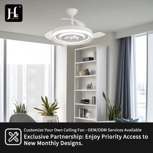 Ventilateur de plafond lumineux LED moderne et discret pour salon, restaurant, chambre à coucher, chambre d'enfant, avec télécommande, ventilateur électrique lumineux - Product Image 6