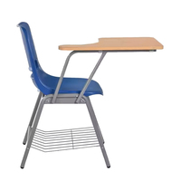 Chaise de formation professionnelle moderne pliable avec cadre en acier creux élargi et tableau d'écriture