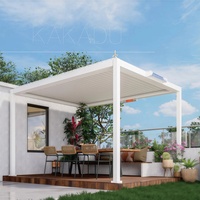 Pergola motorisée à lames orientables en aluminium thermolaqué de haute qualité KAKADUH avec protection contre le soleil et la pluie
