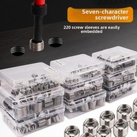 Kit de réparation de filetage de bougie d'allumage |   Jeu de tarauds à vis pour voiture avec inserts filetés et clé à taraud à poignée en T, 261 pièces, 62 HRC