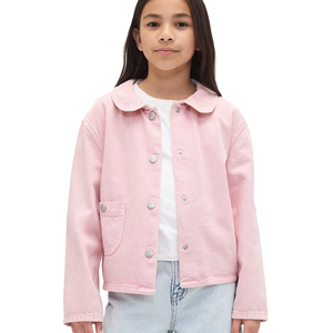 Produttore Logo personalizzato cotone/Pol <span class=keywords><strong>Denim</strong></span> rosa manica lunga ragazze camicie giacche per bambini con tasca per adolescenti Outdoor Wear - Product Image 1