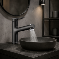 Robinet de lavabo commercial à trois modes avec cartouche céramique premium extractible pour salle de bain