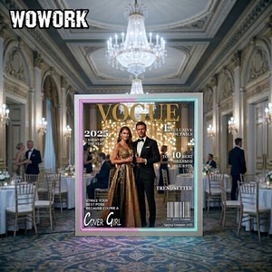 WOWORK Cadre photo en métal LED néon RVB, support <span class=keywords><strong>de</strong></span> fond lumineux <span class=keywords><strong>pour</strong></span> décoration <span class=keywords><strong>de</strong></span> fête d'anniversaire, <span class=keywords><strong>de</strong></span> <span class=keywords><strong>mariage</strong></span> ou d'événement - Product Image 3