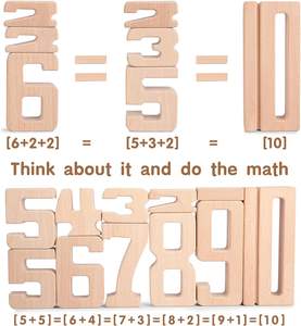 Blocs de construction en bois avec chiffres de 1 à 10, 32 pièces, jouets éducatifs mathématiques pour enfants et tout-petits de 3 ans et plus - Product Image 5