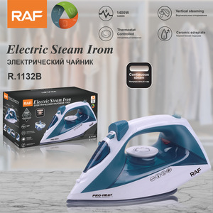 Electric Steam Iron 1400W <b>Thermostat</b> <b>Controlled</b> Vertical Steaming Ceramic Soleplate Continuous Portable - Product Image 3