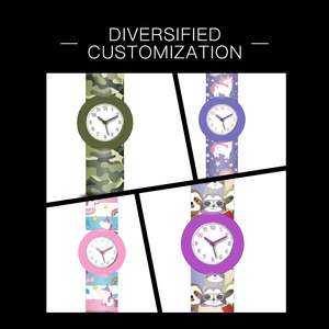 Orologi a fascia elastica in silicone con design a cartoni animati, ecologici, in materiali riciclabili, personalizzabili per bambini, con MOQ basso - Product Image 4