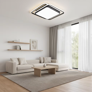 Moderne Einfache Nordische Deckenleuchte in Schwarz-Gold mit Dimmfunktion für Wohnzimmer, Esszimmer und Schlafzimmer, 56W LED-Deckenlampe - Product Image 1