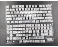 Teclado Mecánico con 139 Teclas Transparentes ABS, Color Azul Glaciar, Luz Verde Transparente Frontal, Teclas Transparentes