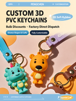 Porte-clés personnalisé en PVC et silicone, pendentif mascotte de dessin animé mignon, porte-clés de voiture, vente en gros sur mesure