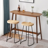 Table haute de bar en bois étroite pour coin petit-déjeuner moderne, bar à domicile, meubles en bois
