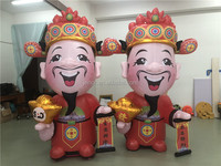 Dessin animé géant du dieu de la fortune gonflable rouge populaire pour la décoration du festival du Nouvel An chinois