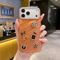 Coque de téléphone antichoc personnalisée avec bordure diamantée pour tous les modèles de nouveaux iPhone 18, 17, 16, 15, 14 Pro Max – Coque en pierre