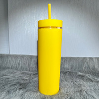 Gobelet isotherme givré 500 ml avec couvercle, double paroi, réutilisable, pour café glacé, design tendance, forme cylindrique, été