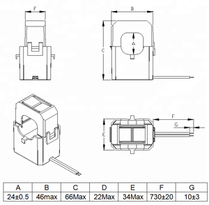 Transformador de Corriente Monofásico de 50Hz Zentar, Sensor de Corriente CA de Bajo Voltaje con Núcleo Dividido <span class=keywords><strong>CT302</strong></span> con Orificio de 24mm - Product Image 6