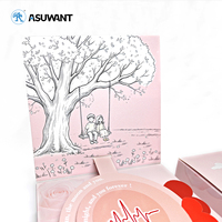 Caja de Regalo Rígida Rosa con Tapa Abatible, Impresión CMYK Personalizada, Patrón de Corazón ECG, Caja de Papel para Recuerdos de Boda, Venta al Por Mayor