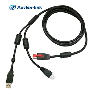 24V Powered USB to 3 Pin Plug & USB A EPOS Universal Printer Cable
