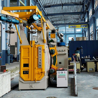 Machine de sablage de haute qualité pour pièces moulées et forgées, avec système d'engrenages motorisé à commande PLC pour crochets de suspension et hameçons