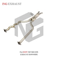ING pour BMW M3 M4 G80 G82 F80 F82 3.0T S55 S58 Tuyau d'échappement intermédiaire à longueur égale en acier inoxydable avec tuyau en Z universel
