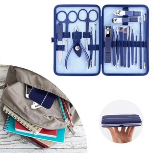 Professional Stainless Steel 5 in 1 Classic Nail Clippers <b>Manicure</b> Set Grooming <b>Kit</b> Portable Travel Case Blue - Product Image 6
