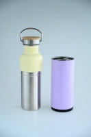 Botella de Agua Deportiva de Acero Inoxidable Personalizada con Logotipo, Multi-Capacidad, Sin Aislamiento, 420/550 ml, con Asa